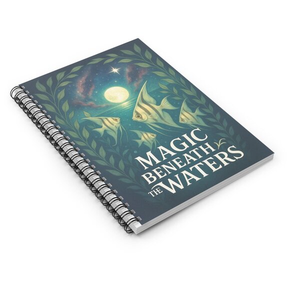 Magic Beneath the Waters – White Angel Fish 6x8" Spiral Notebook Lined 118 Pages - Picture 3 of 5